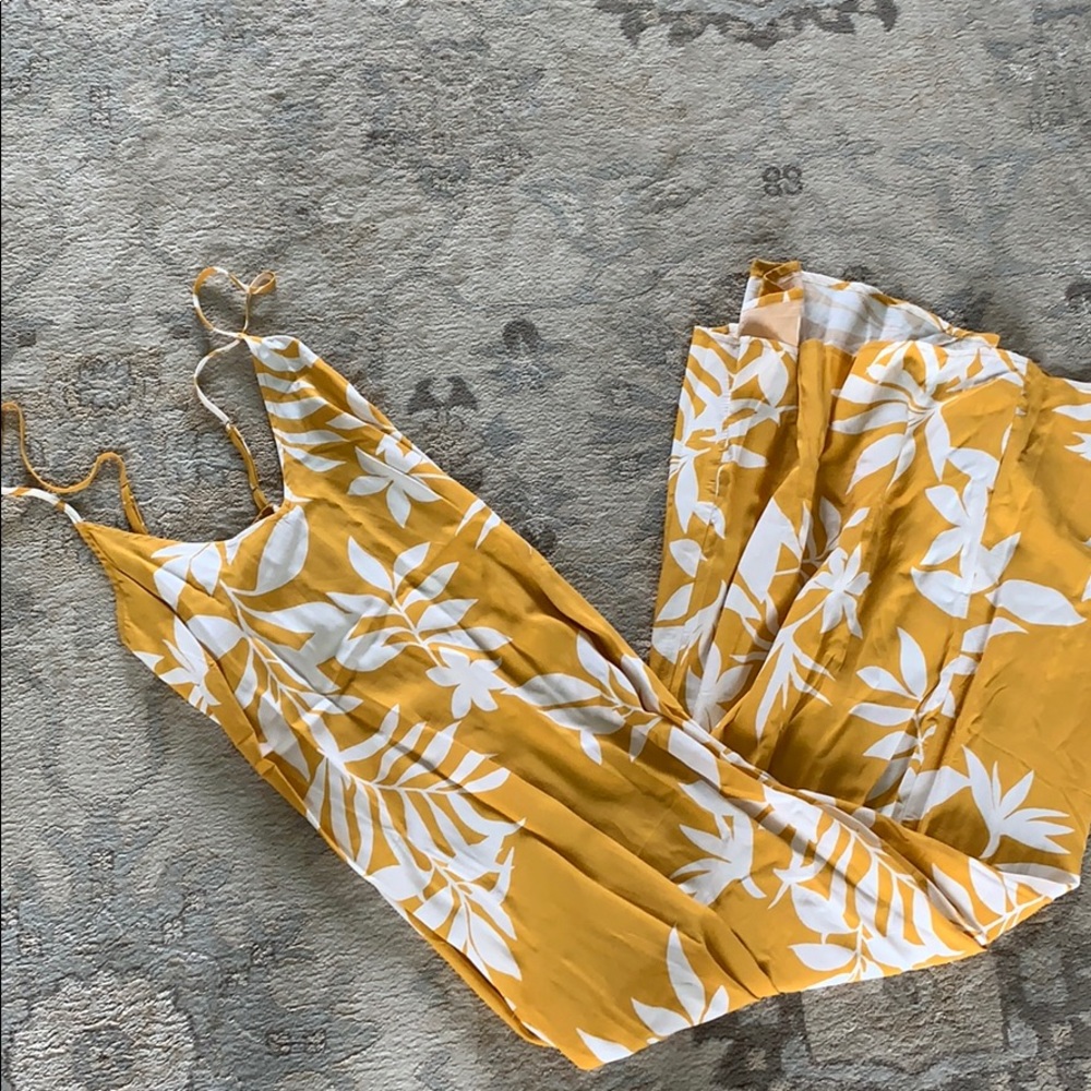 Yellow floral maxi dress